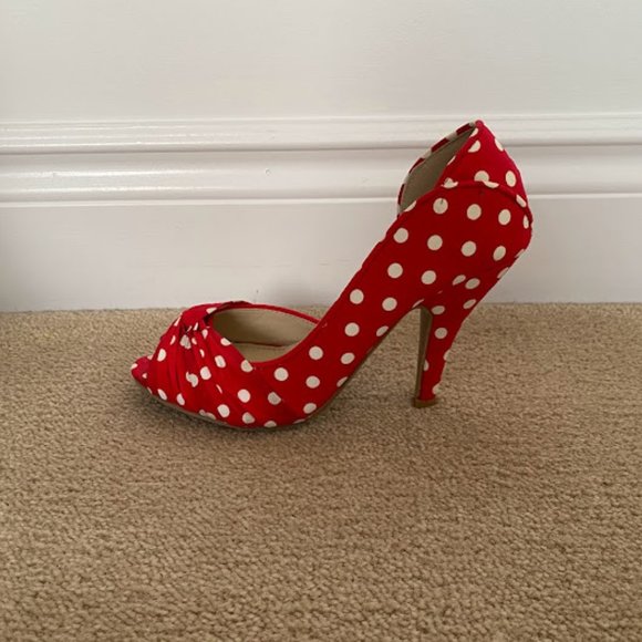 Call It Spring Red Polka Dot Heels - Picture 5 of 8